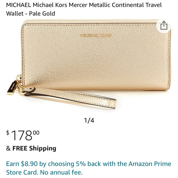 COPY - NWOT Gold leather MK zip wallet - Picture 5 of 5